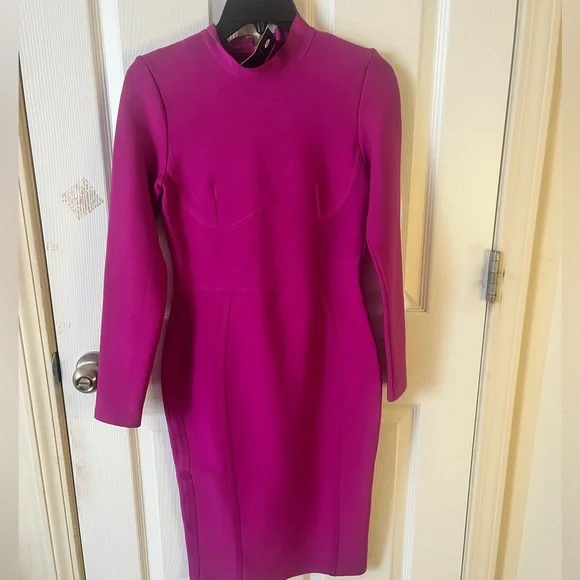 Jainmy Martinez Dresses | Fuchsia, Long Sleeve Bandage Dress by Jainmy Martinez! | Color: Pink | Size: M | Msvalenciastore's Closet